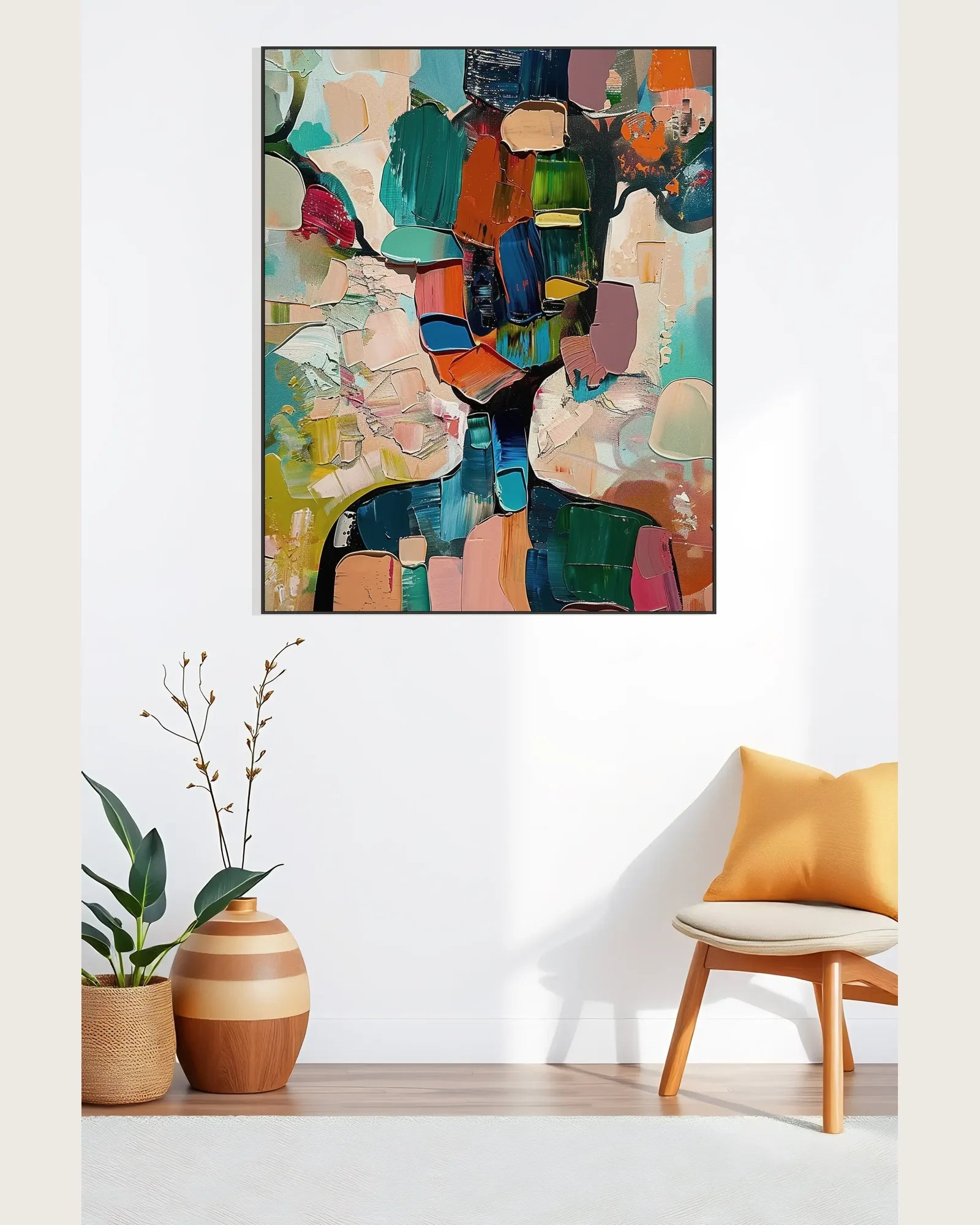 Textured Colorful Art On Canvas for Living Room No.047