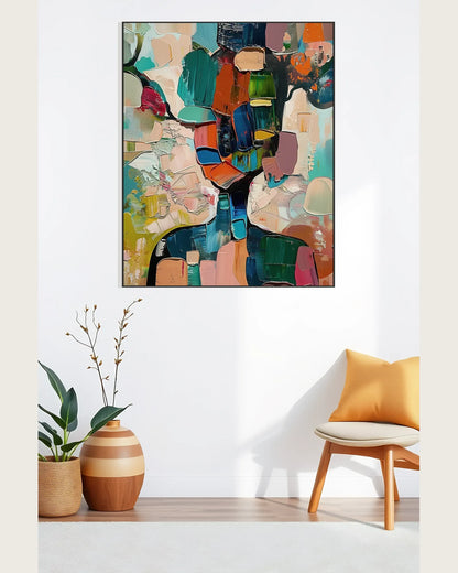 Textured Colorful Art On Canvas for Living Room No.047