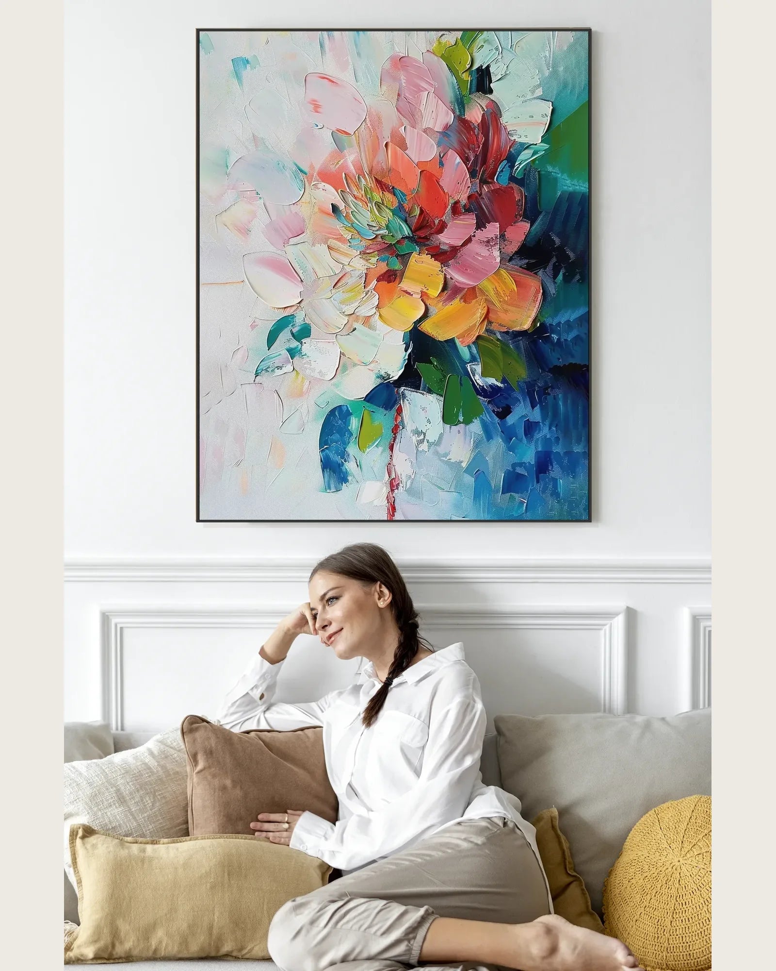 Textured Colorful Art for Living Room for Modern Home No.043