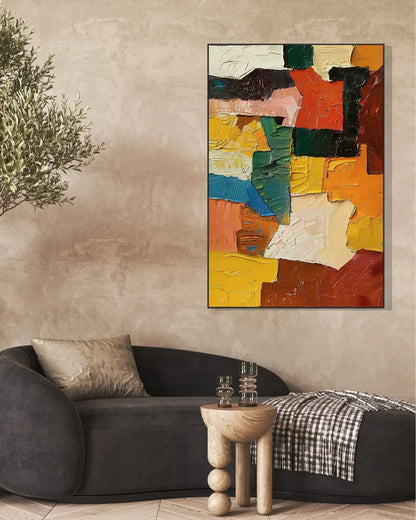 Textured Colorful Canvas Art for Living Room No.048