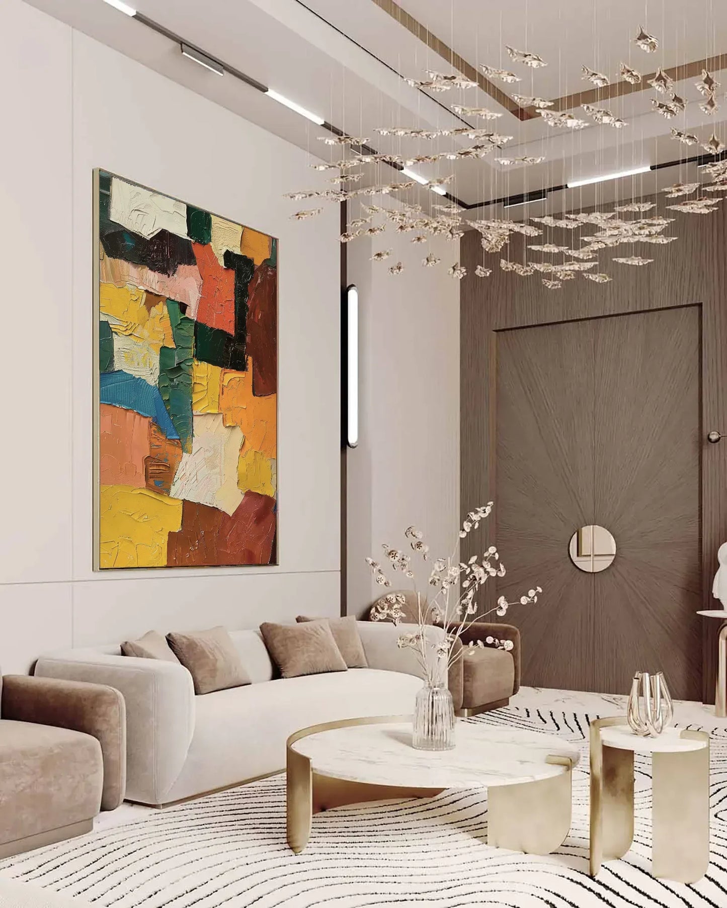 Textured Colorful Canvas Art for Living Room No.048
