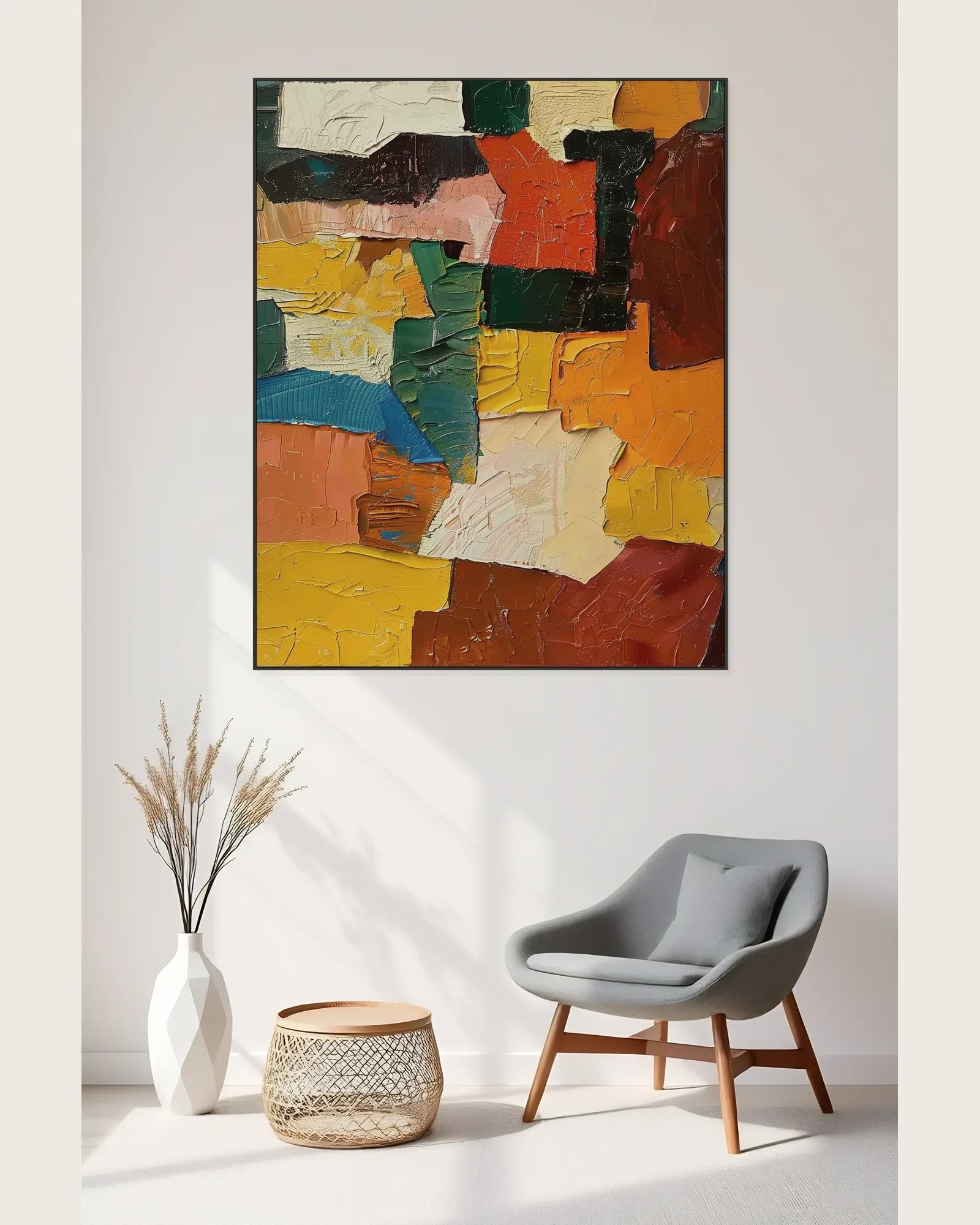 Textured Colorful Canvas Art for Living Room No.048
