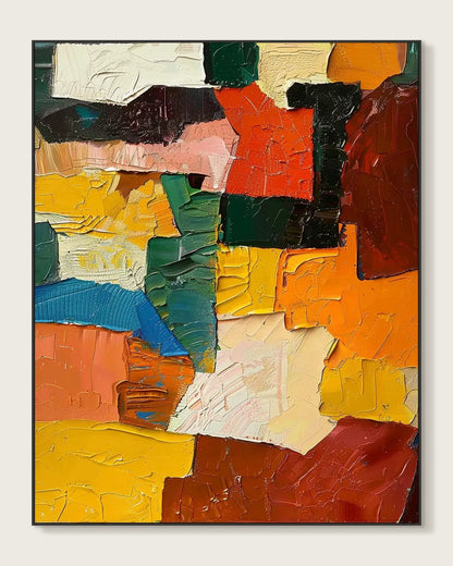 Textured Colorful Canvas Art for Living Room No.048