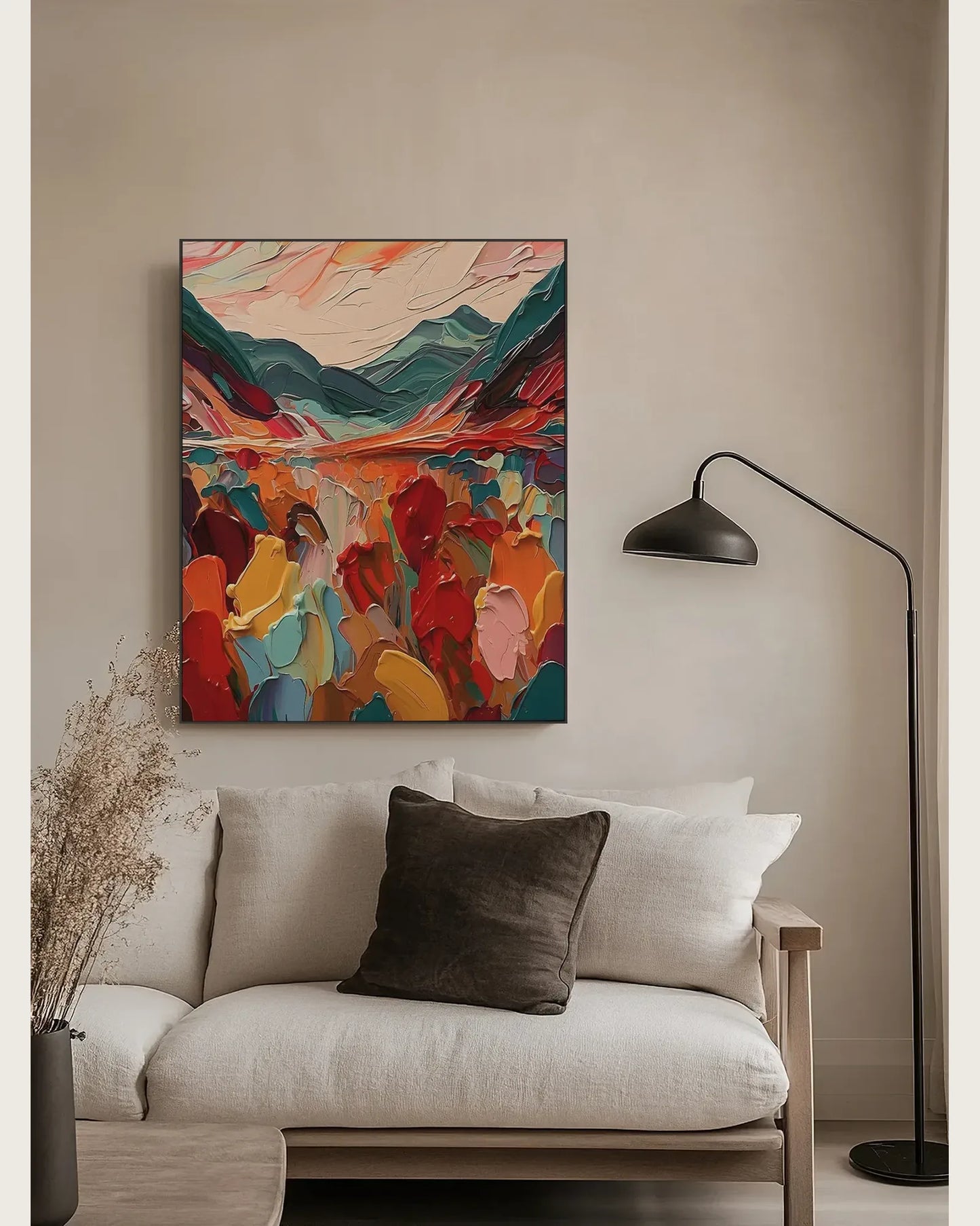 Textured Colorful Canvas Wall Art for Entryway No.055
