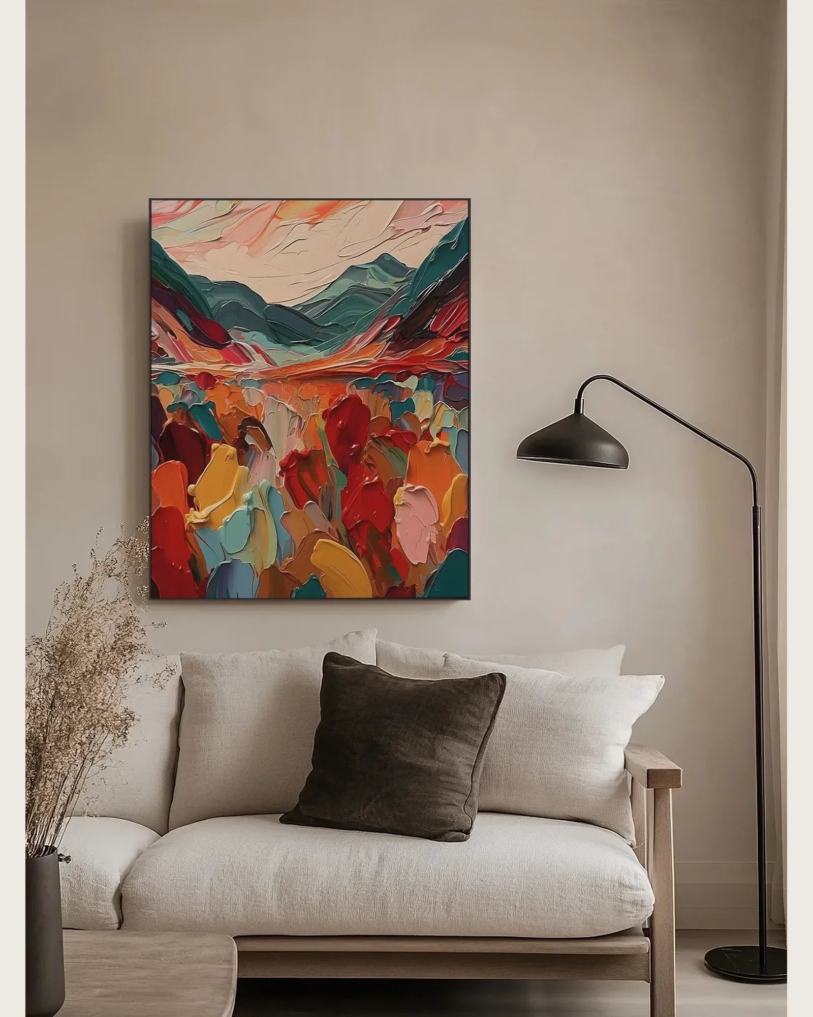 Textured Colorful Canvas Wall Art for Entryway No.055