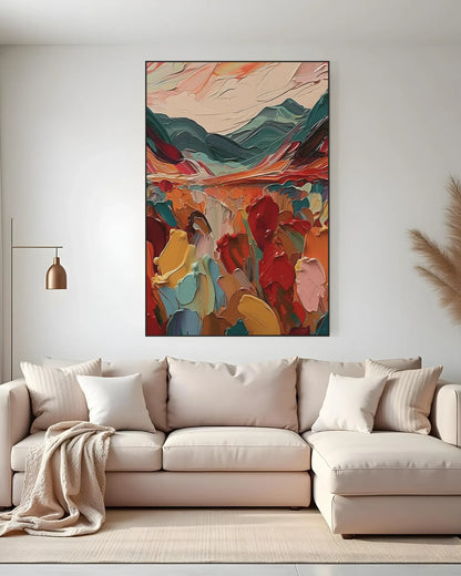 Textured Colorful Canvas Wall Art for Entryway No.055
