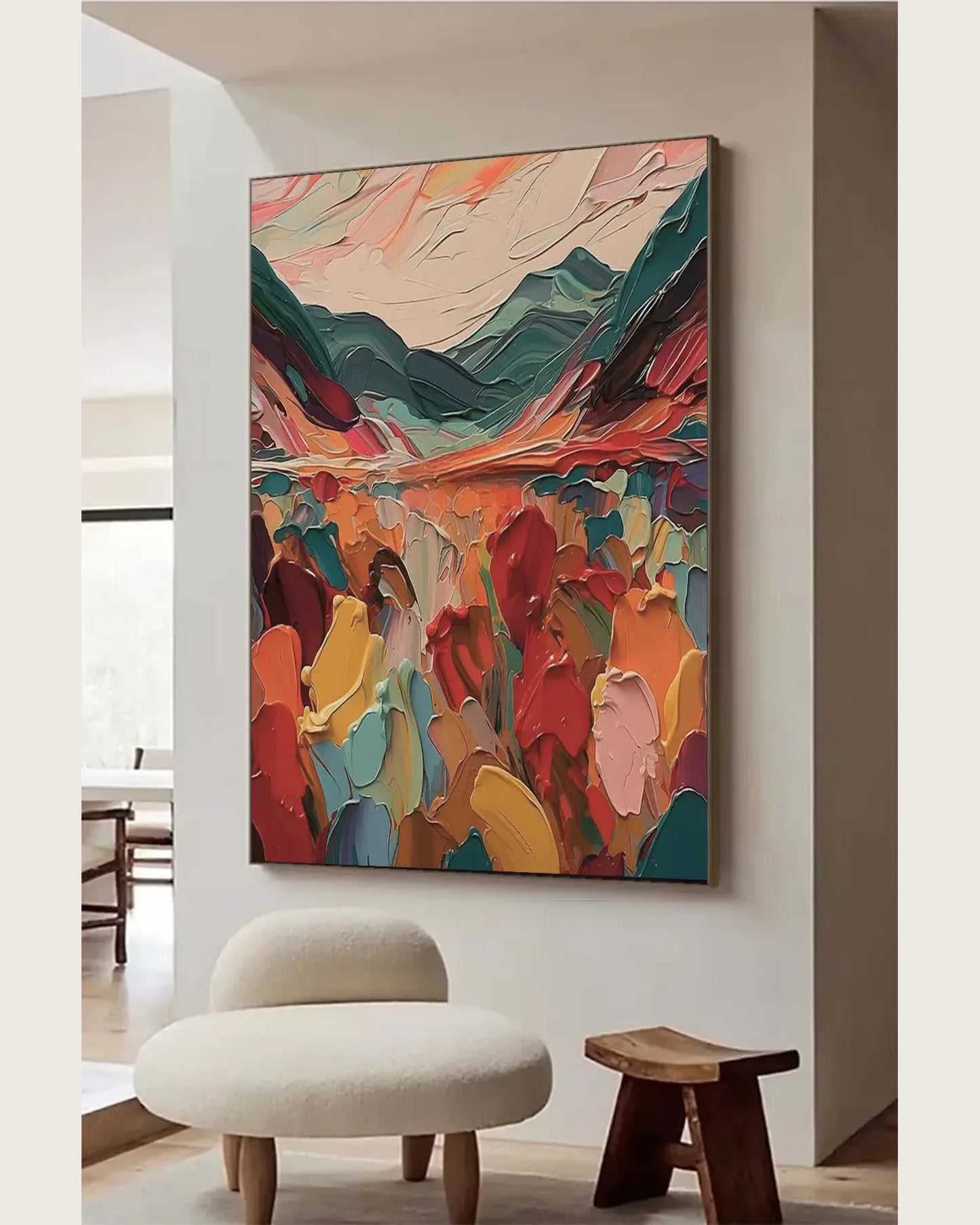 Textured Colorful Canvas Wall Art for Entryway No.055