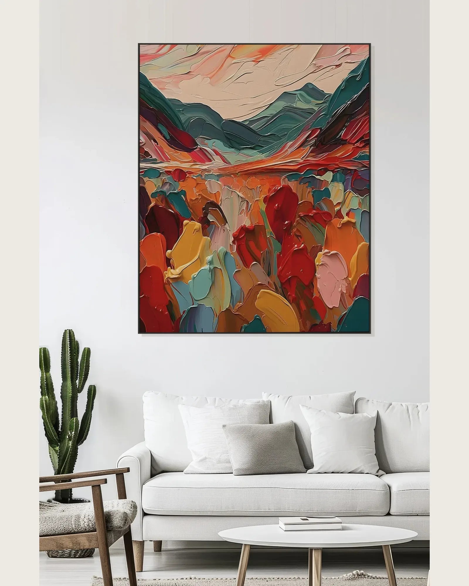 Textured Colorful Canvas Wall Art for Entryway No.055