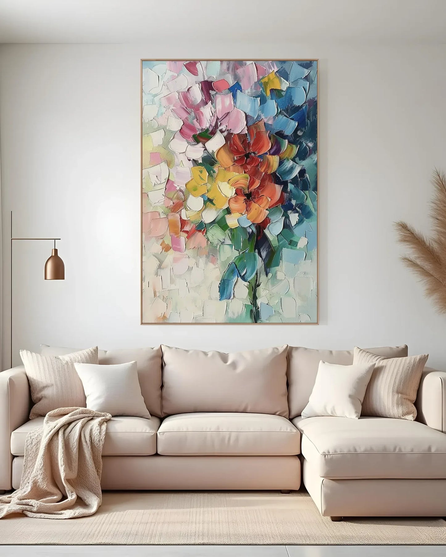 Textured Colorful Painting On Canvas for Living Room No.046