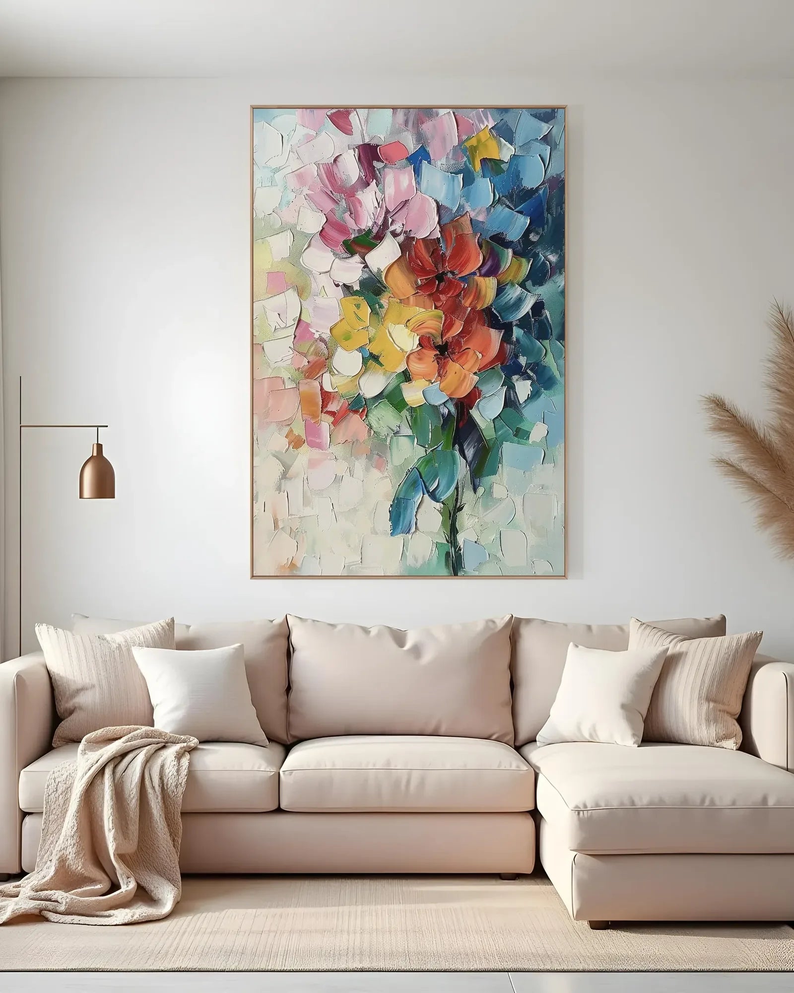 Textured Colorful Painting On Canvas for Living Room No.046