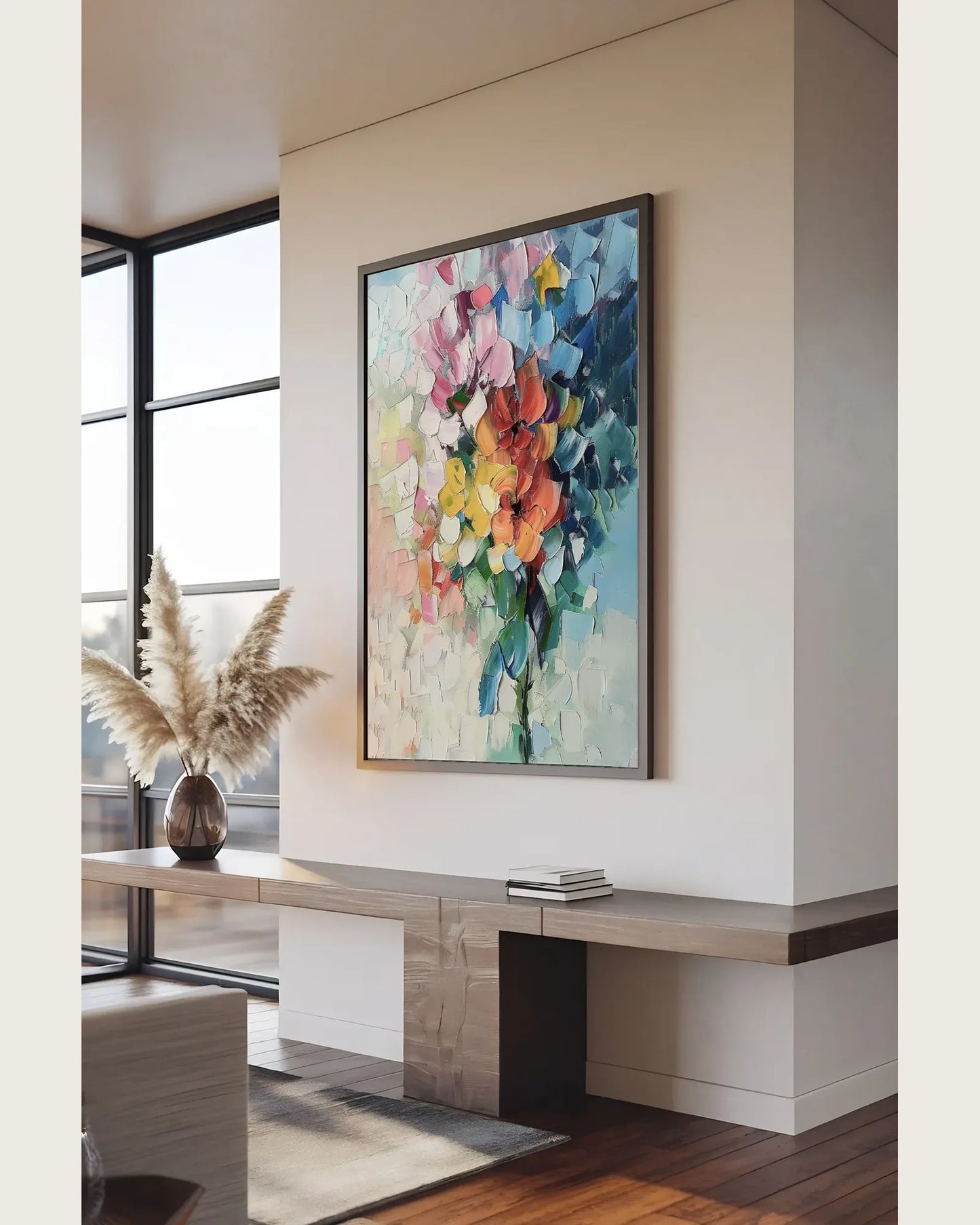 Textured Colorful Painting On Canvas for Living Room No.046