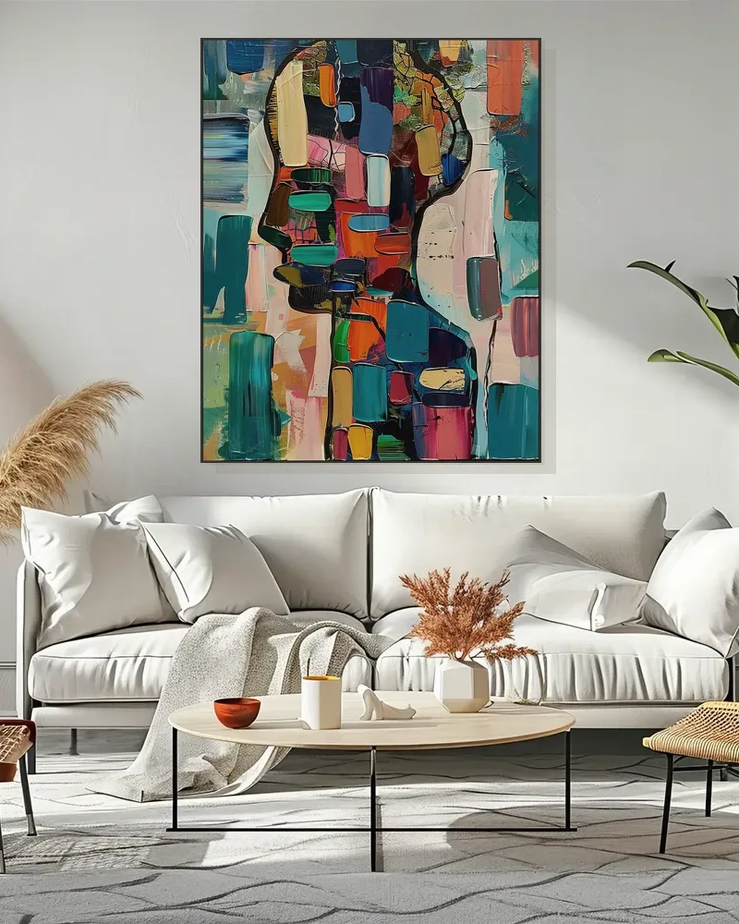 Textured Colorful Statement Artwork for Office No.054