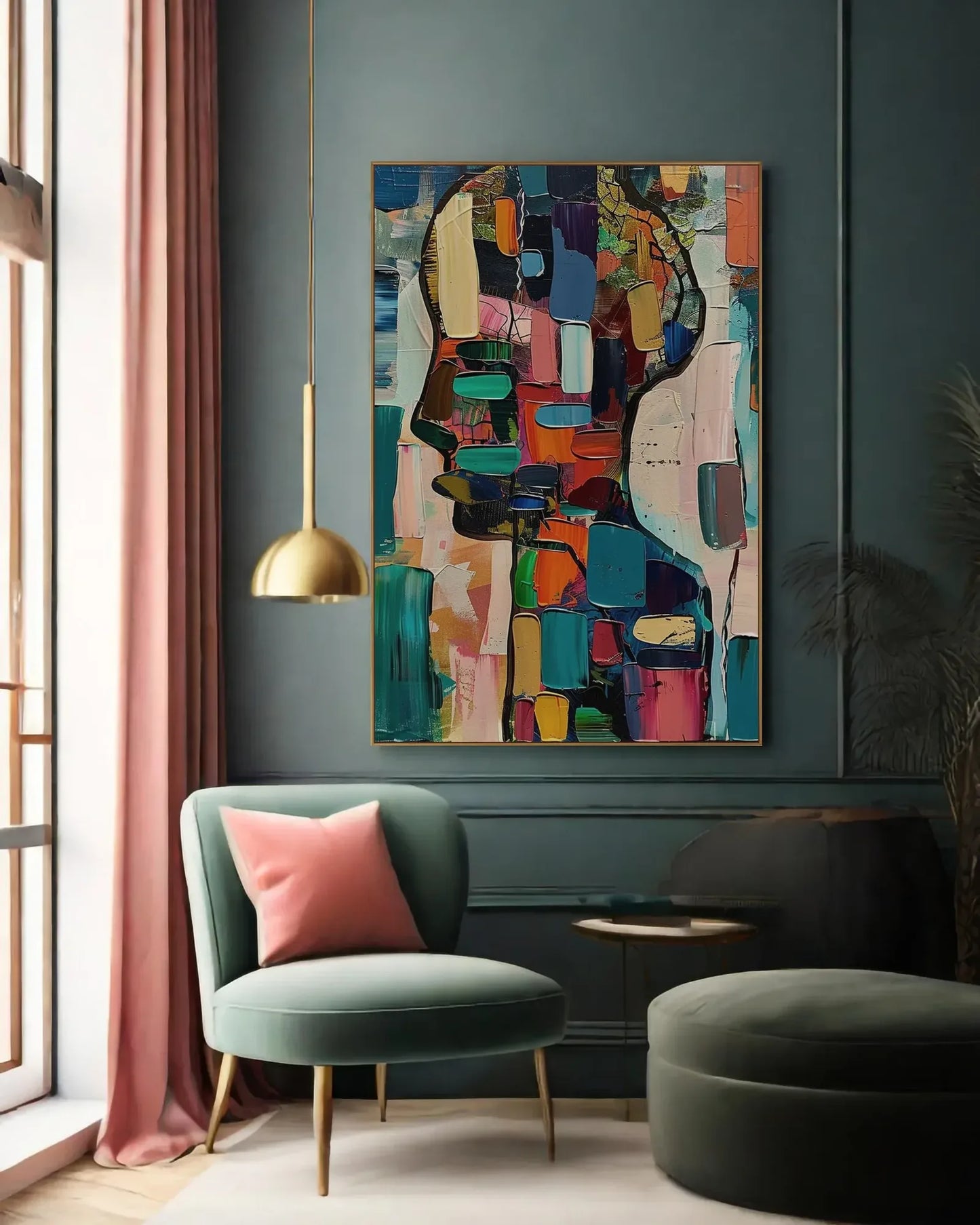 Textured Colorful Statement Artwork for Office No.054