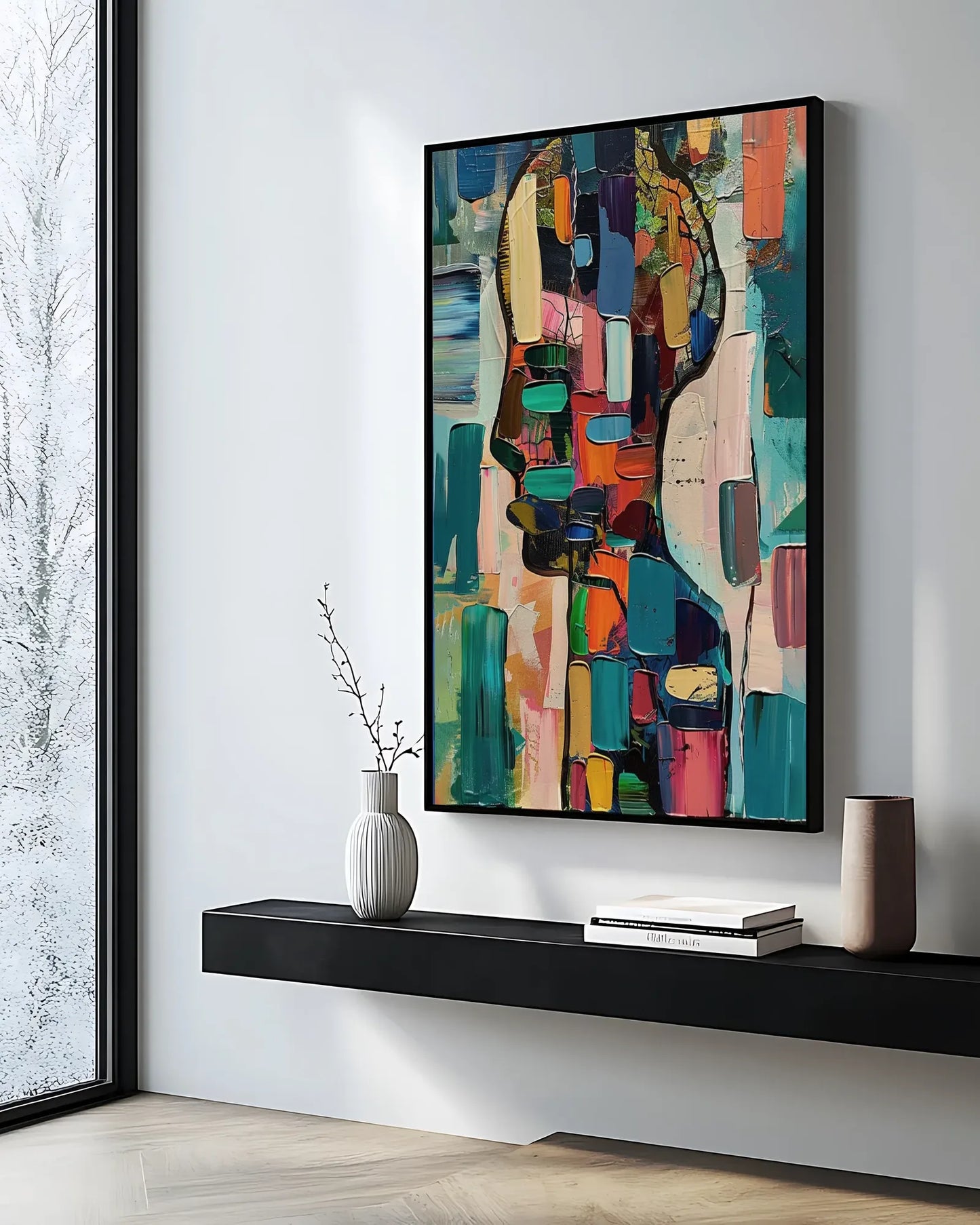 Textured Colorful Statement Artwork for Office No.054