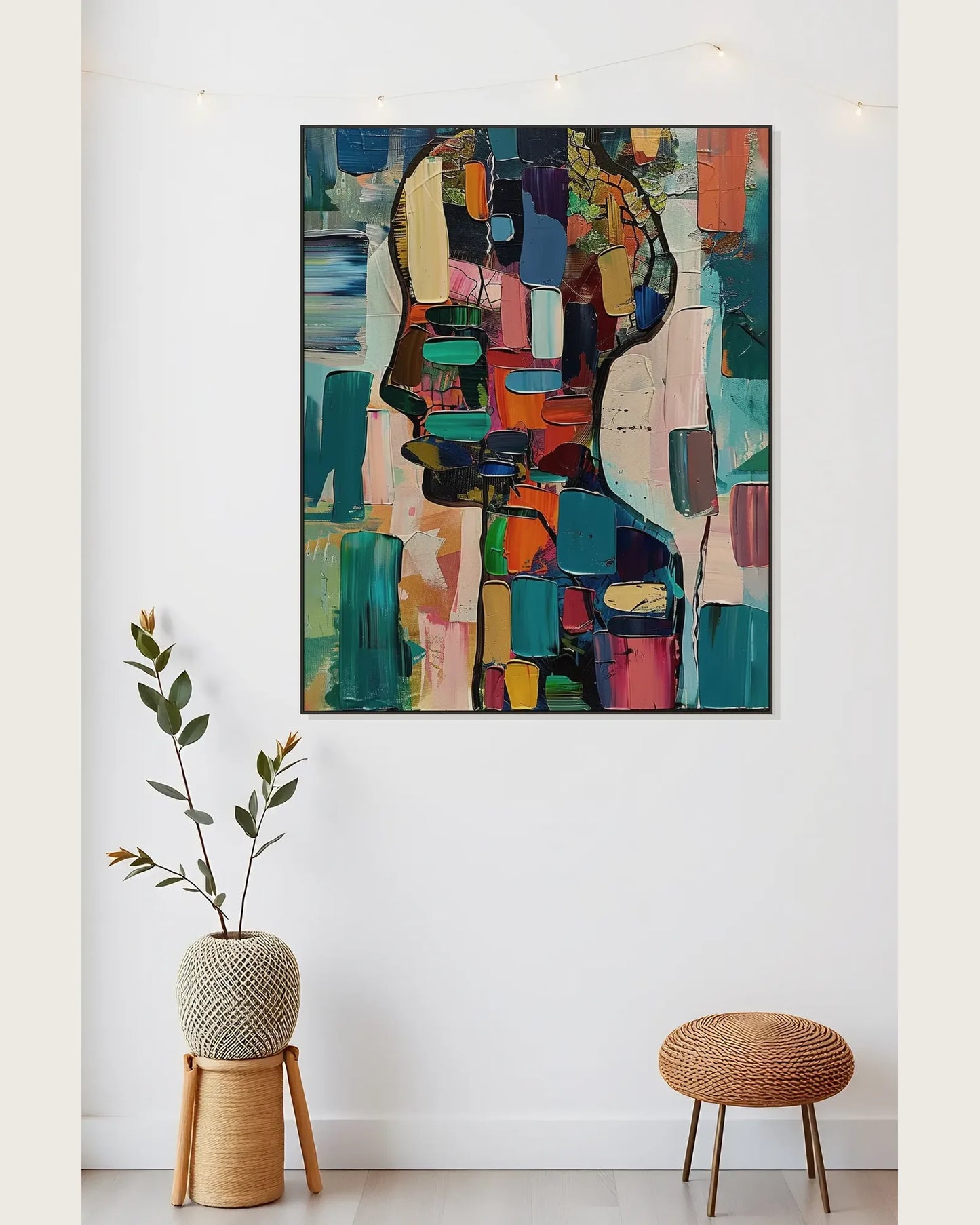 Textured Colorful Statement Artwork for Office No.054