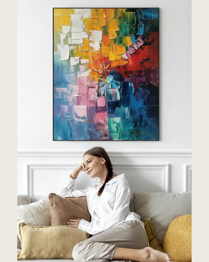 Textured Colorful Wall Artwork for Bedroom No.051