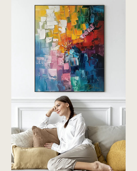 Textured Colorful Wall Artwork for Bedroom No.051