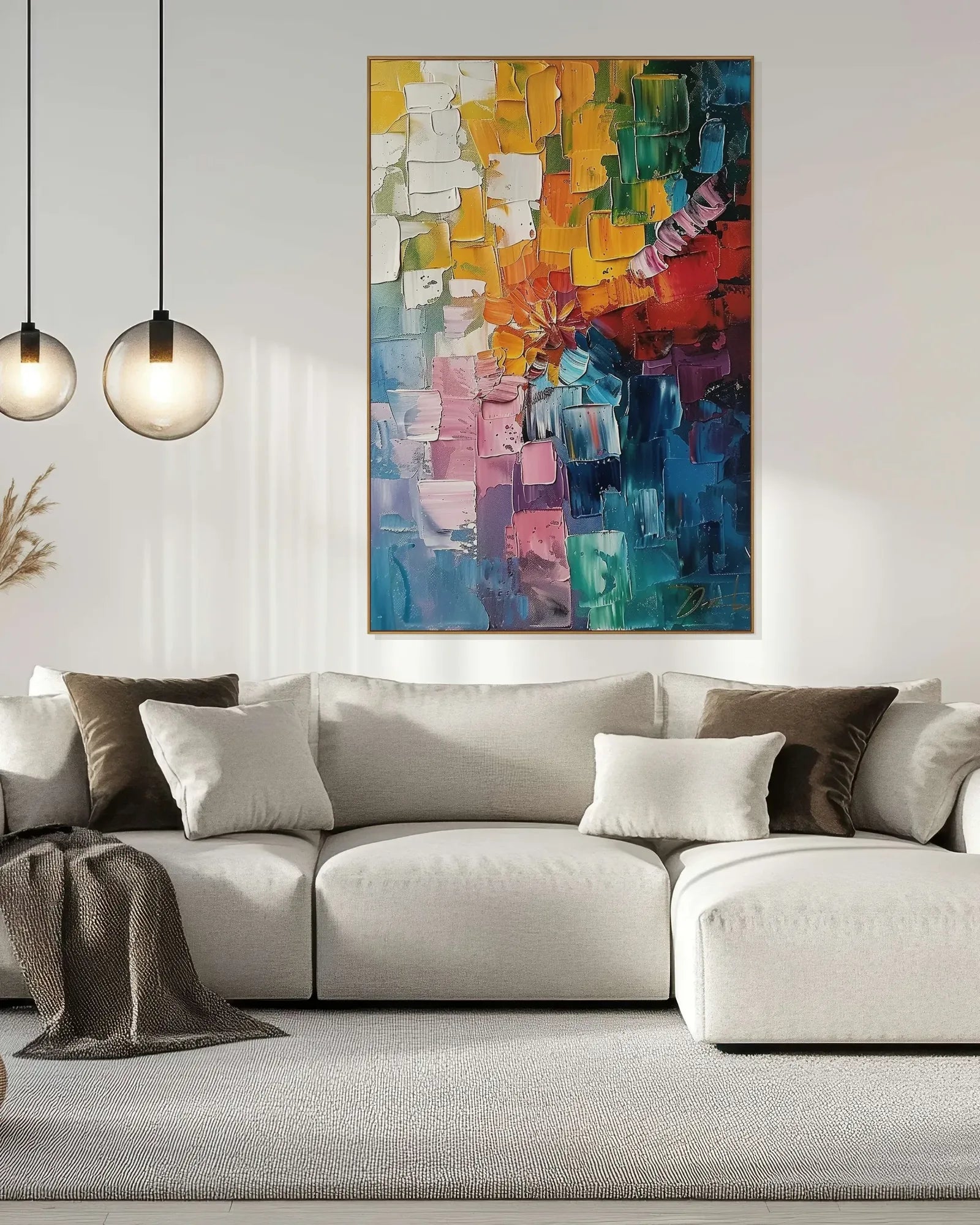 Textured Colorful Wall Artwork for Bedroom No.051