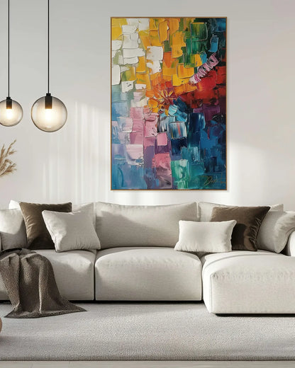 Textured Colorful Wall Artwork for Bedroom No.051