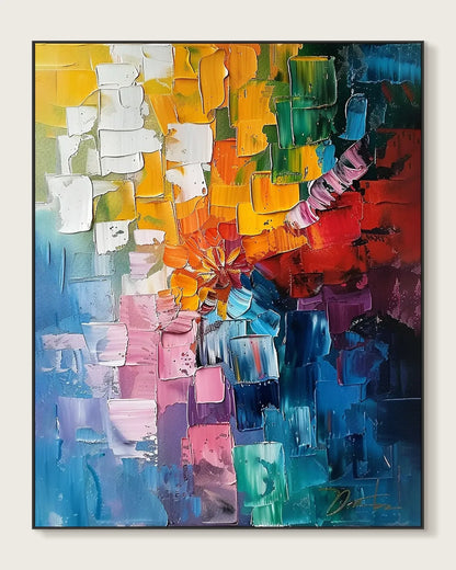 Textured Colorful Wall Artwork for Bedroom No.051