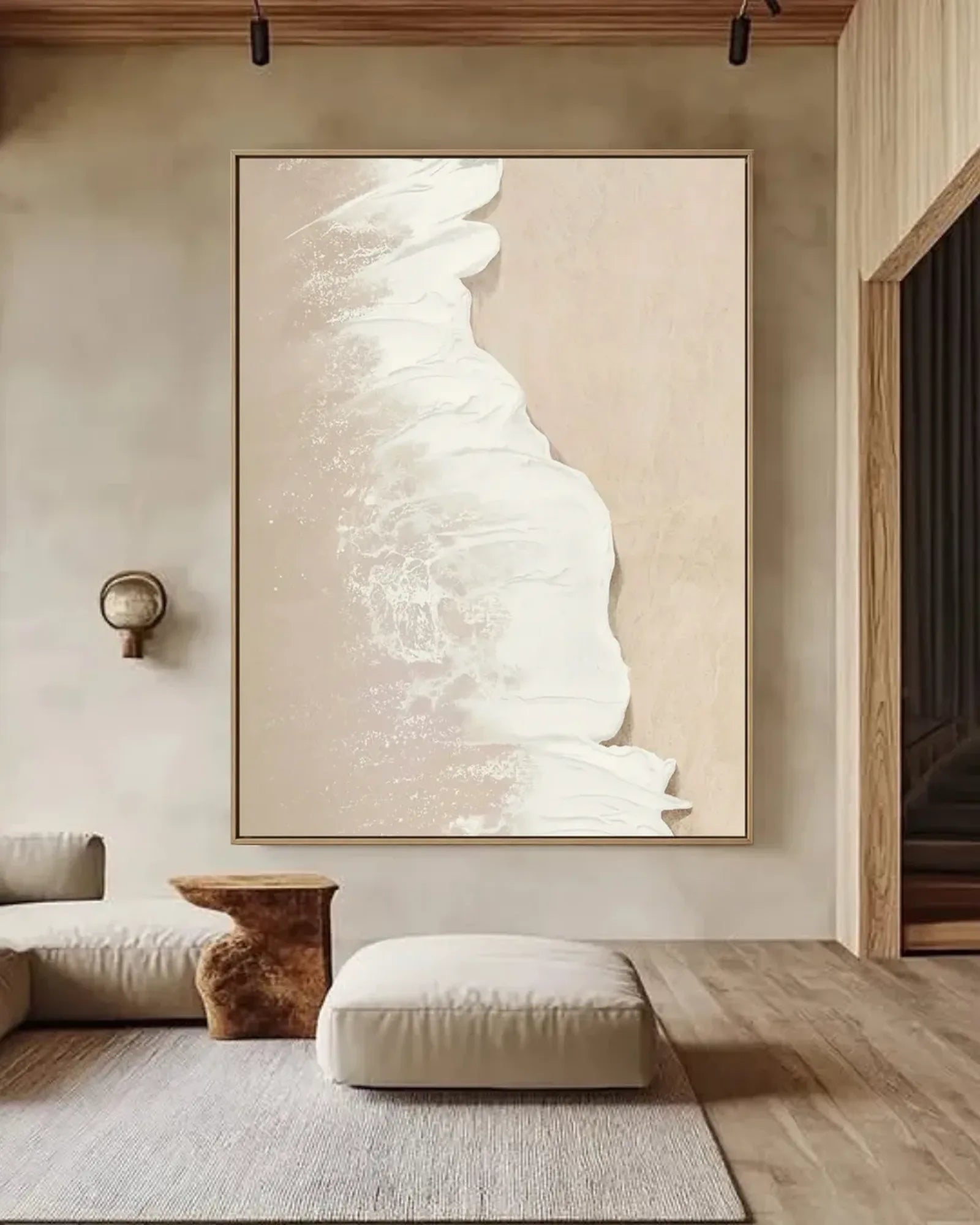 Warm Abstract Wabi Sabi Canvas Painting No.065