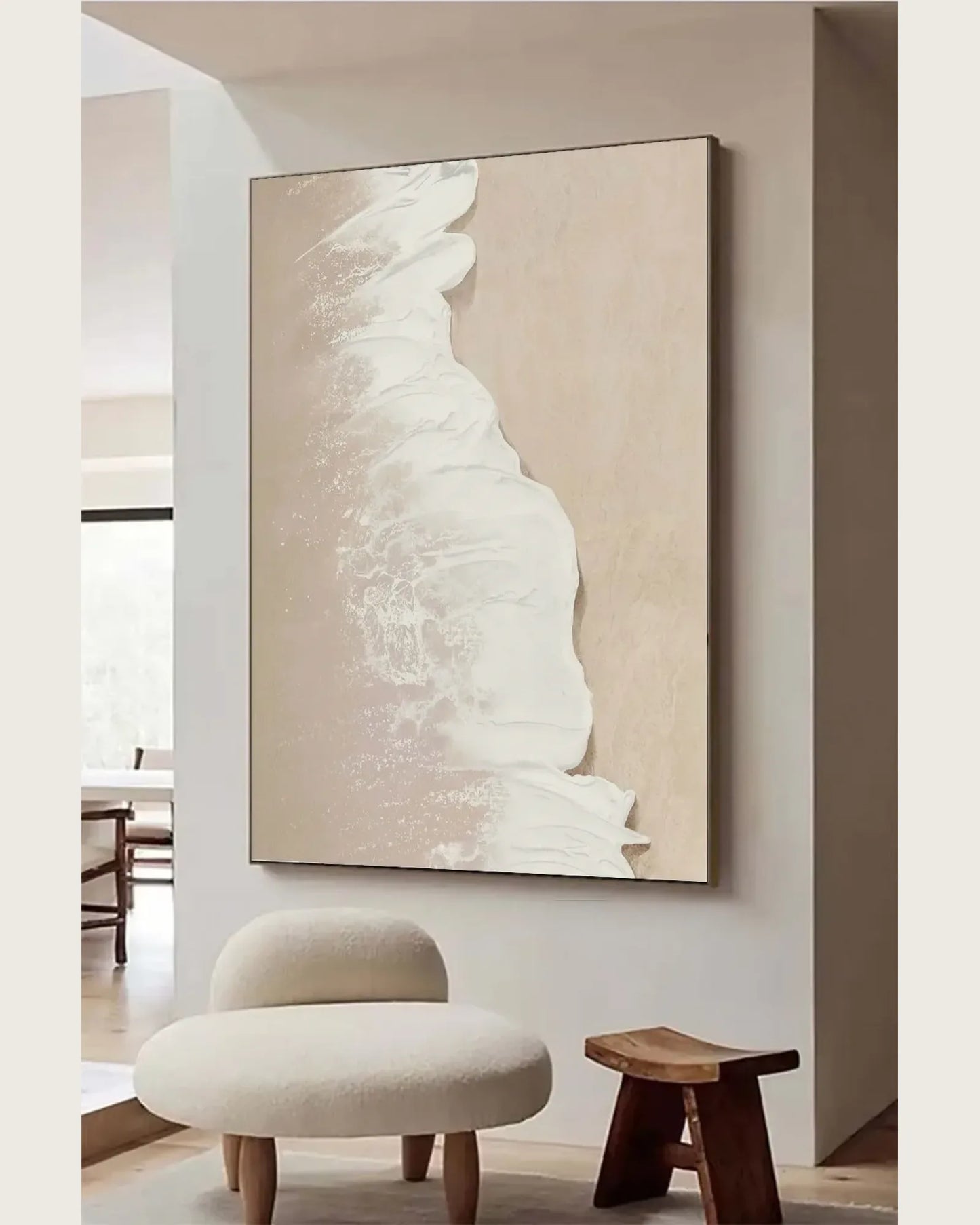 Warm Abstract Wabi Sabi Canvas Painting No.065