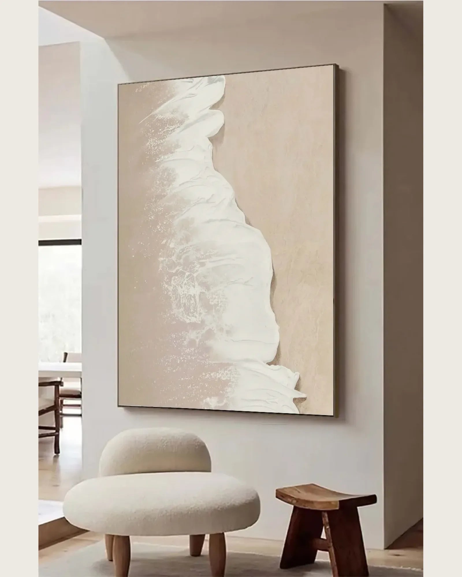 Warm Abstract Wabi Sabi Canvas Painting No.065