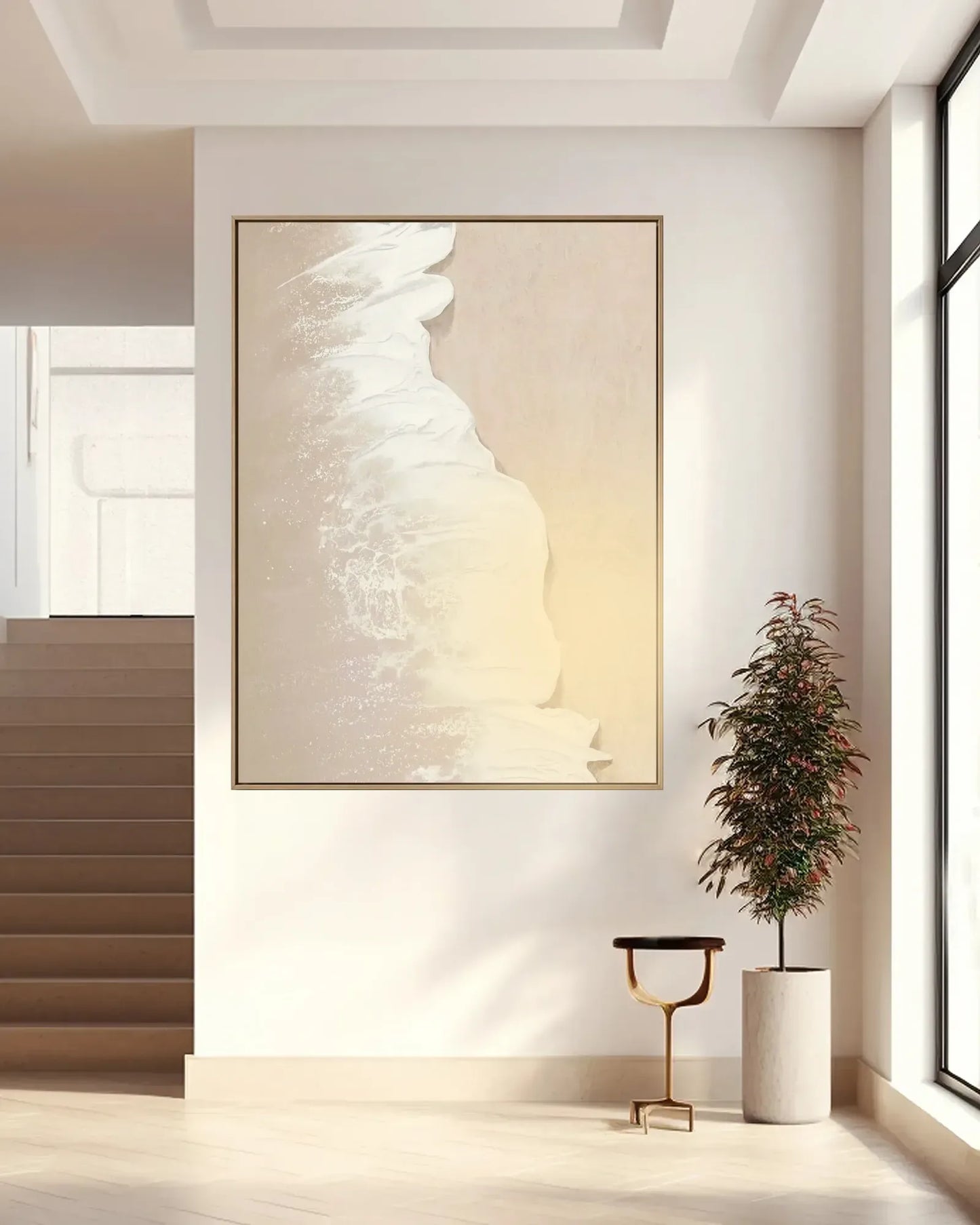 Warm Abstract Wabi Sabi Canvas Painting No.065