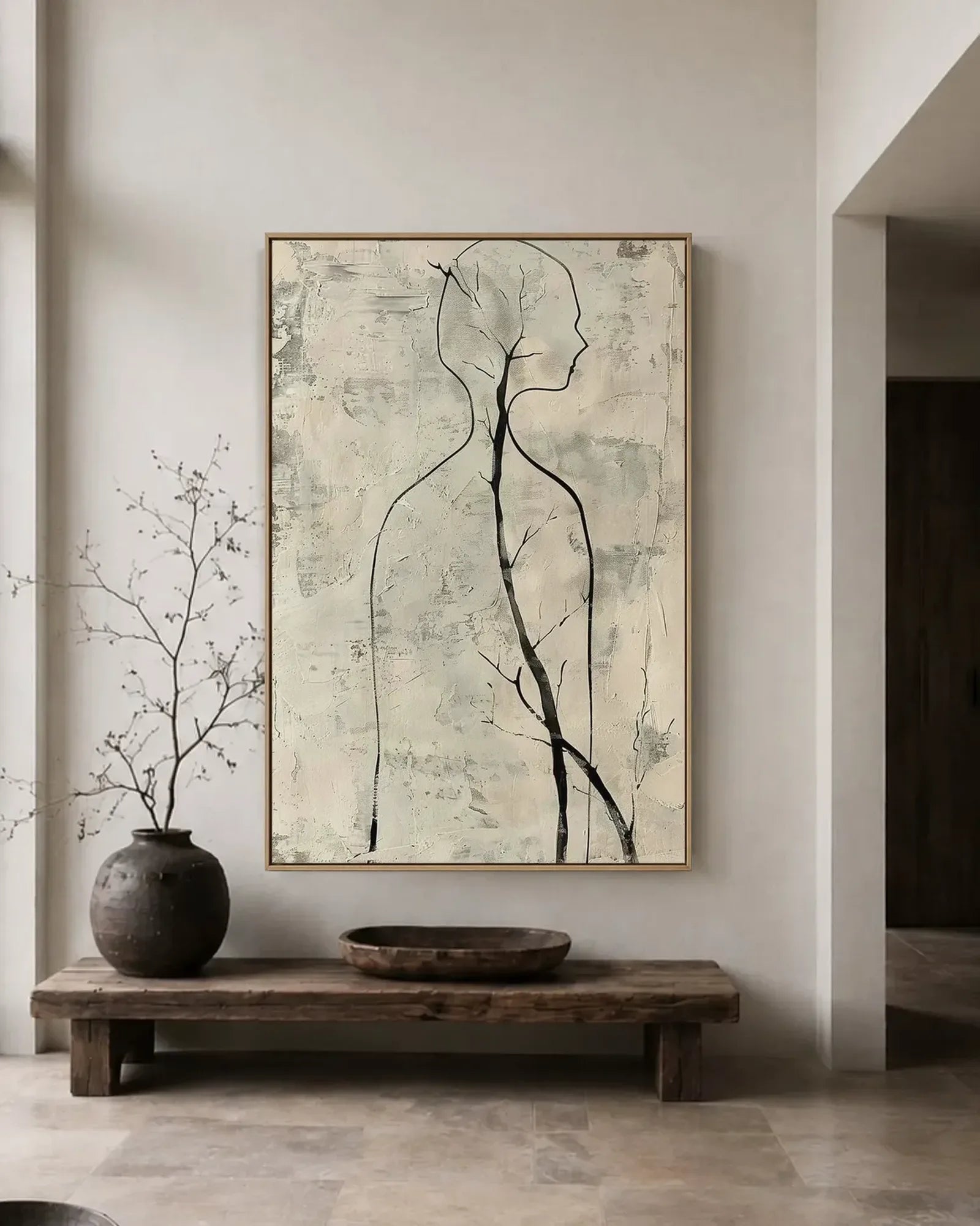 Warm Neutral Minimalist Canvas Art No.052