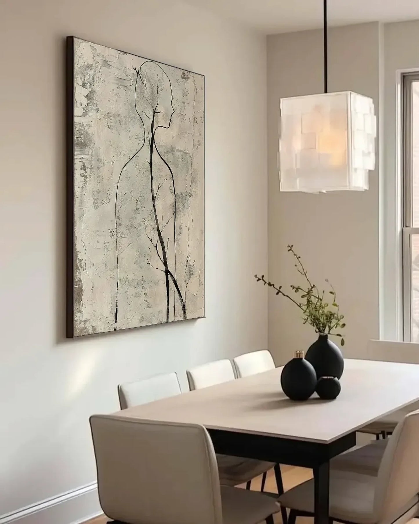 Warm Neutral Minimalist Canvas Art No.052