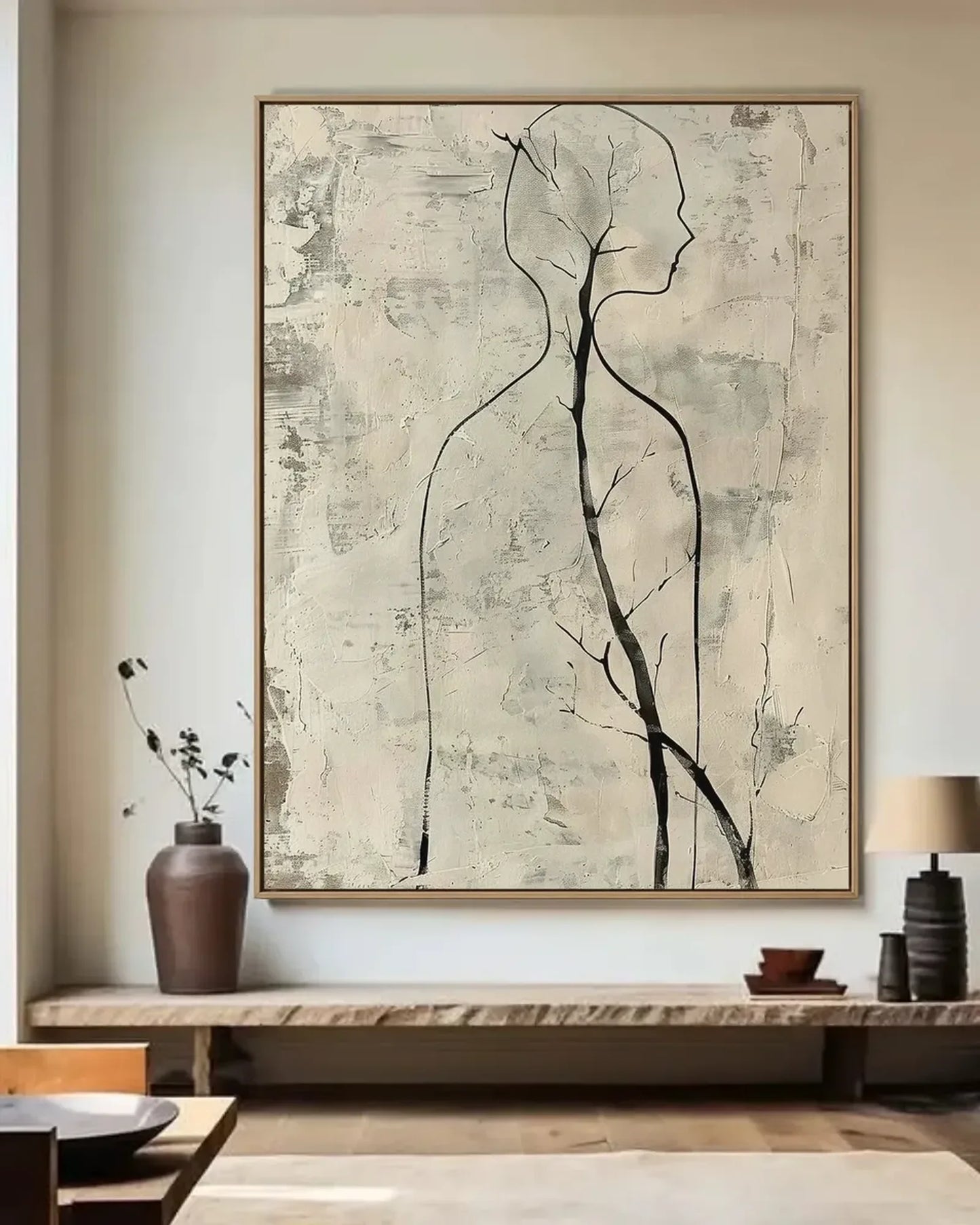 Warm Neutral Minimalist Canvas Art No.052
