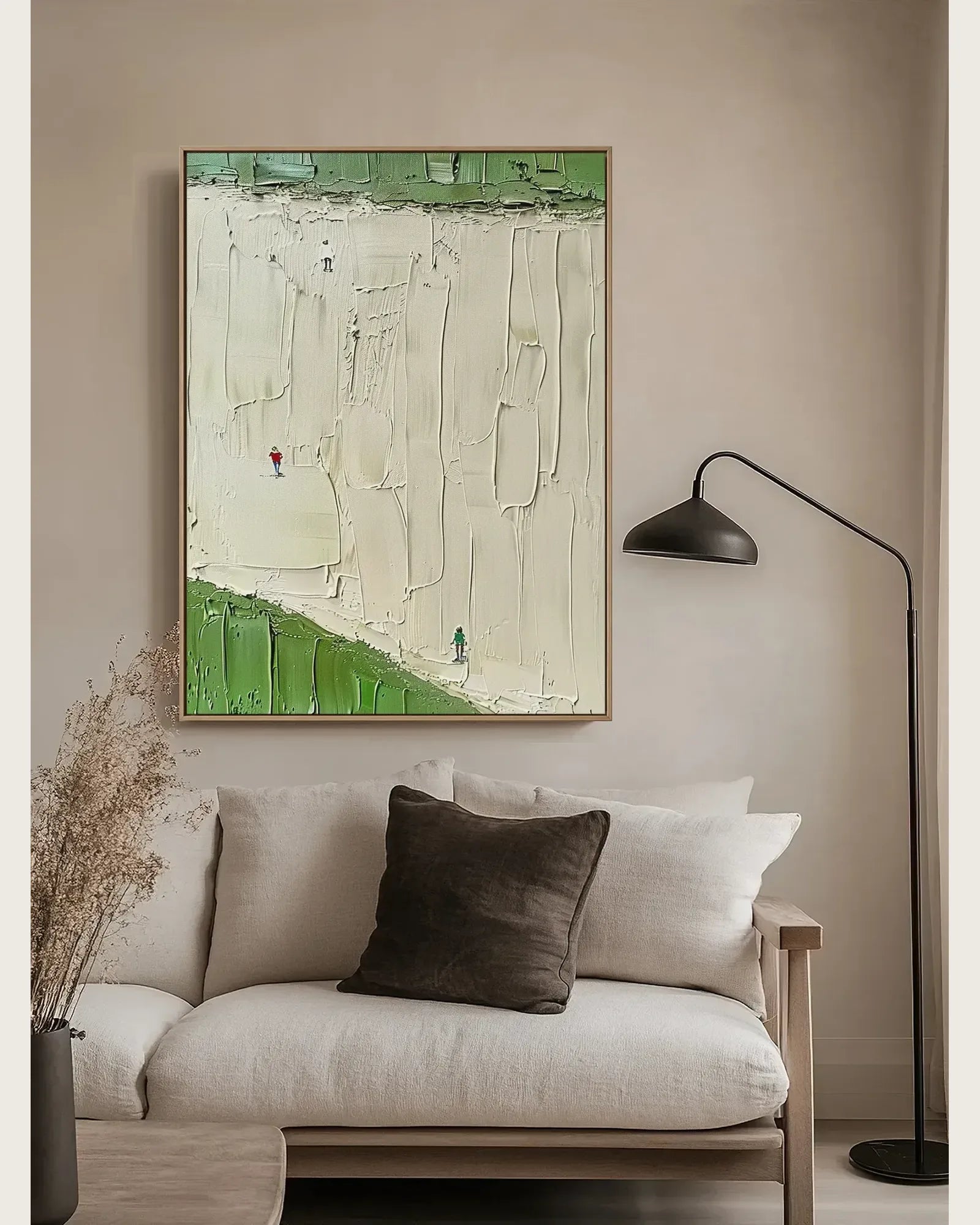 Warm Neutral Minimalist Canvas Painting No.055