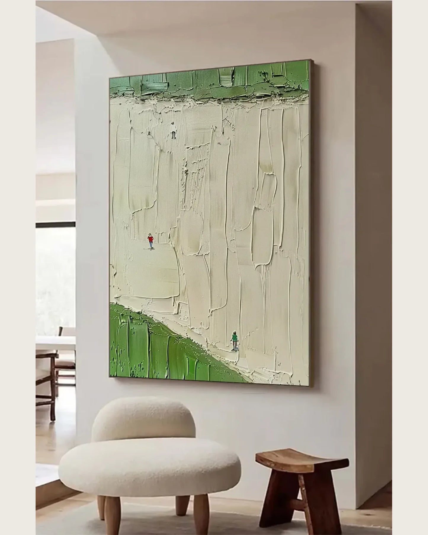 Warm Neutral Minimalist Canvas Painting No.055