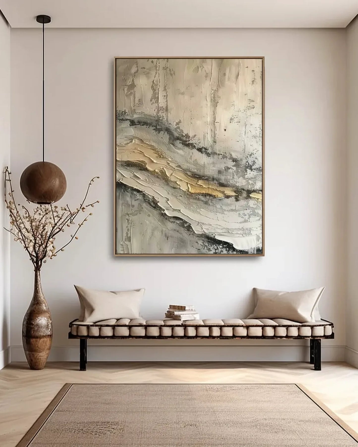 Warm Neutral Wabi Sabi Canvas Art No.027