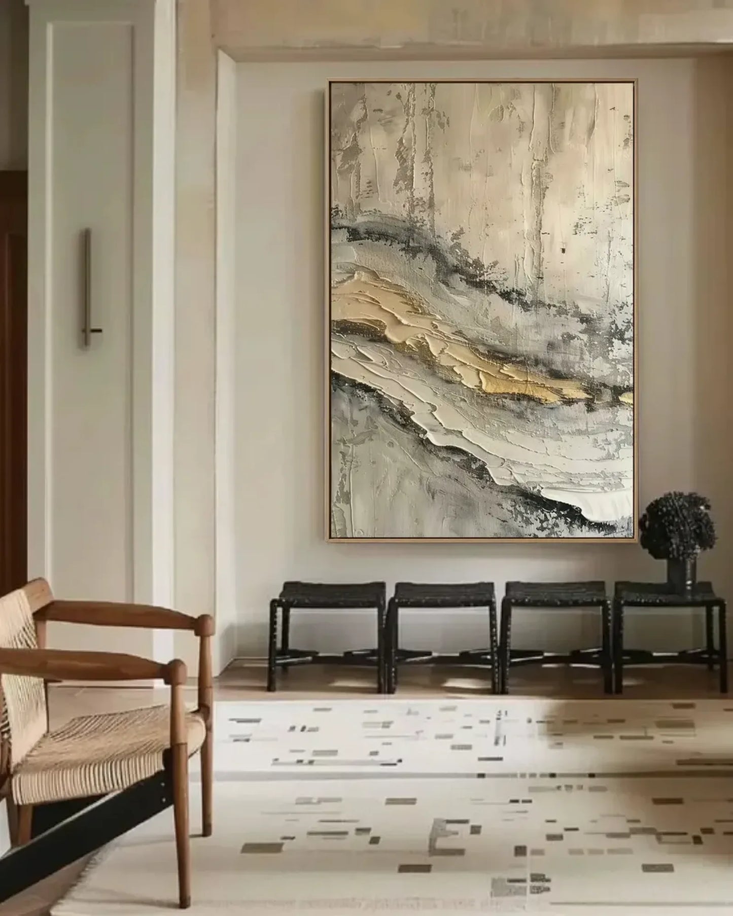 Warm Neutral Wabi Sabi Canvas Art No.027