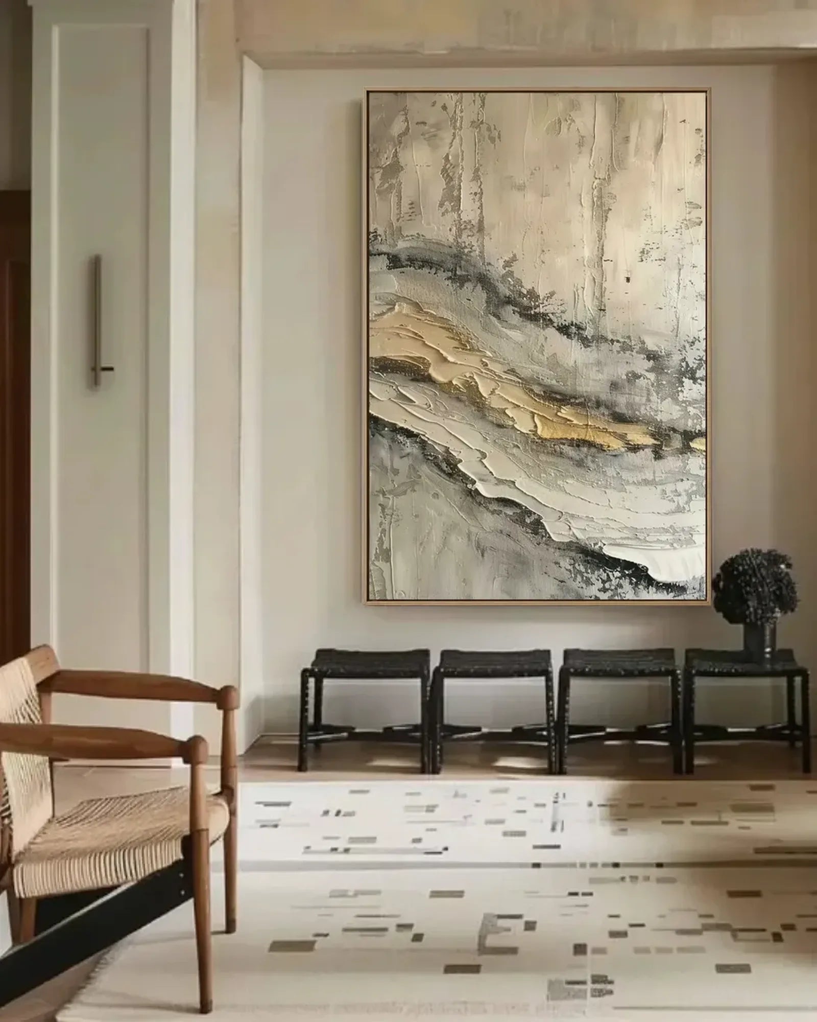 Warm Neutral Wabi Sabi Canvas Art No.027