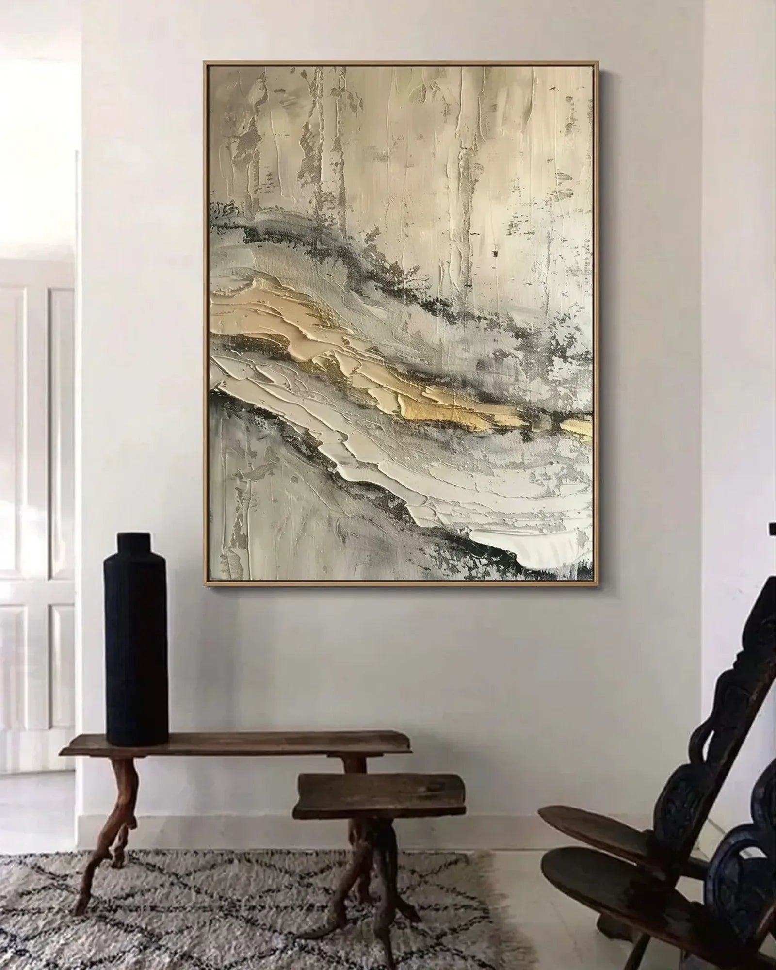 Warm Neutral Wabi Sabi Canvas Art No.027