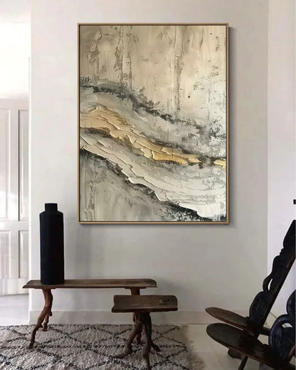Warm Neutral Wabi Sabi Canvas Art No.027