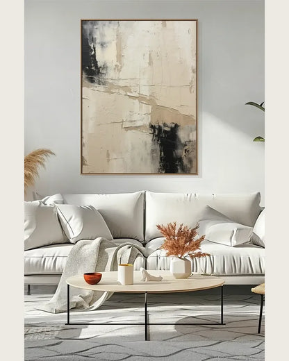 Warm Neutral Wabi Sabi Canvas Painting No.030
