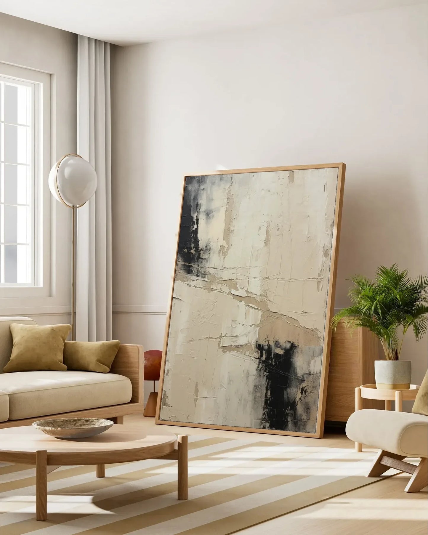 Warm Neutral Wabi Sabi Canvas Painting No.030
