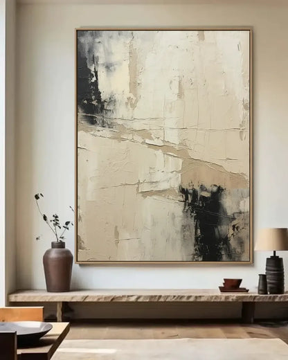 Warm Neutral Wabi Sabi Canvas Painting No.030
