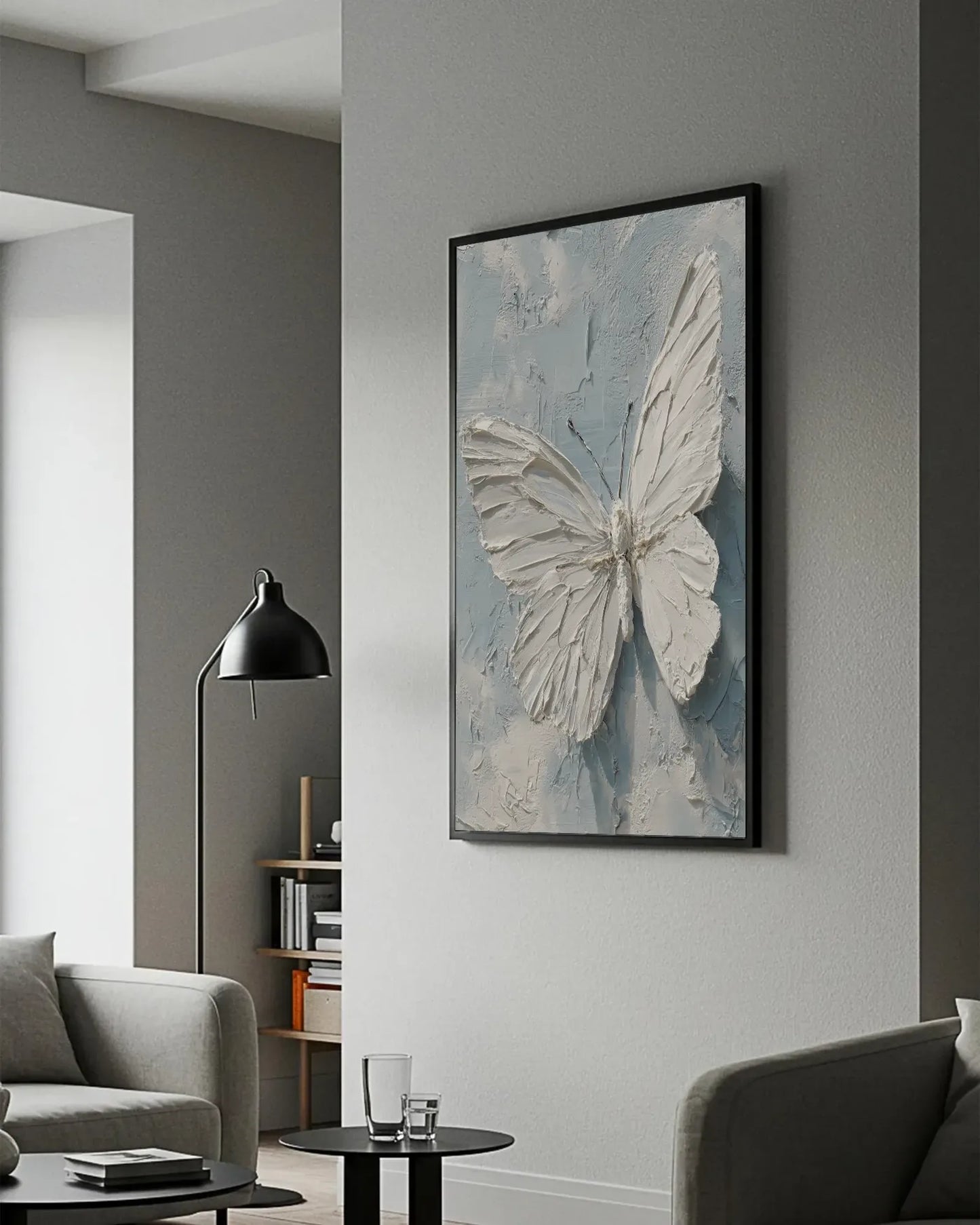 White Butterfly Canvas Art No.071