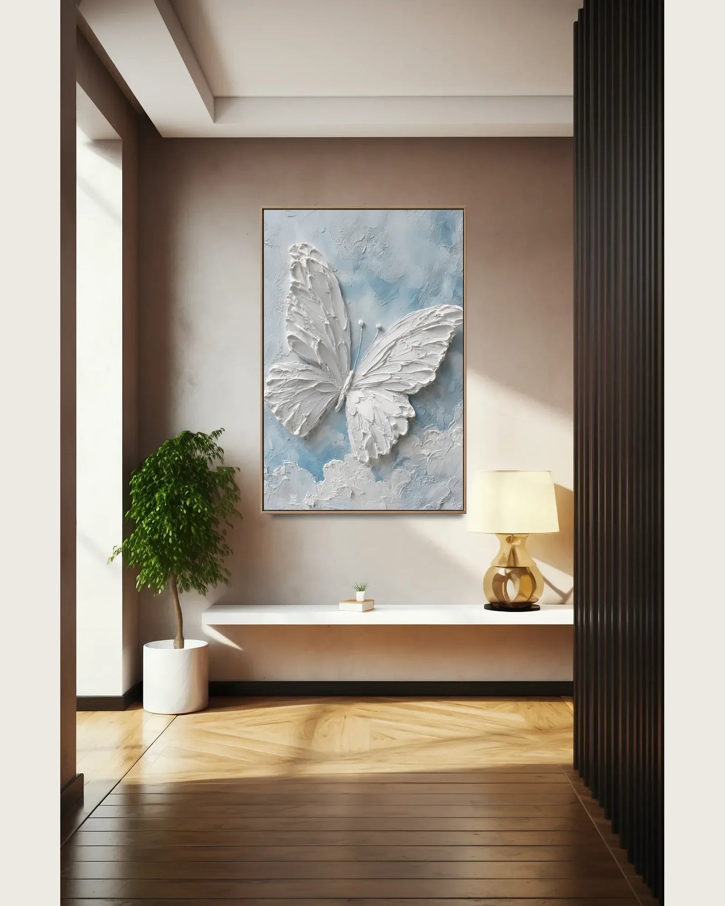 White Butterfly Canvas Painting No.074
