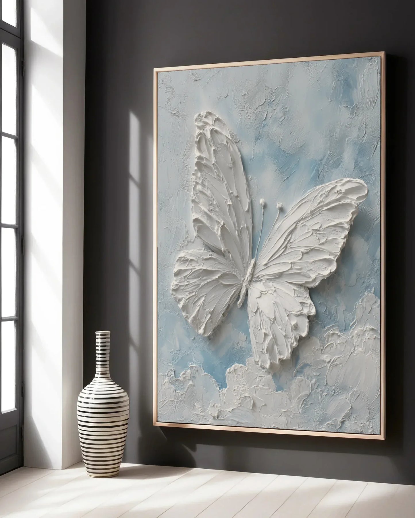 White Butterfly Canvas Painting No.074