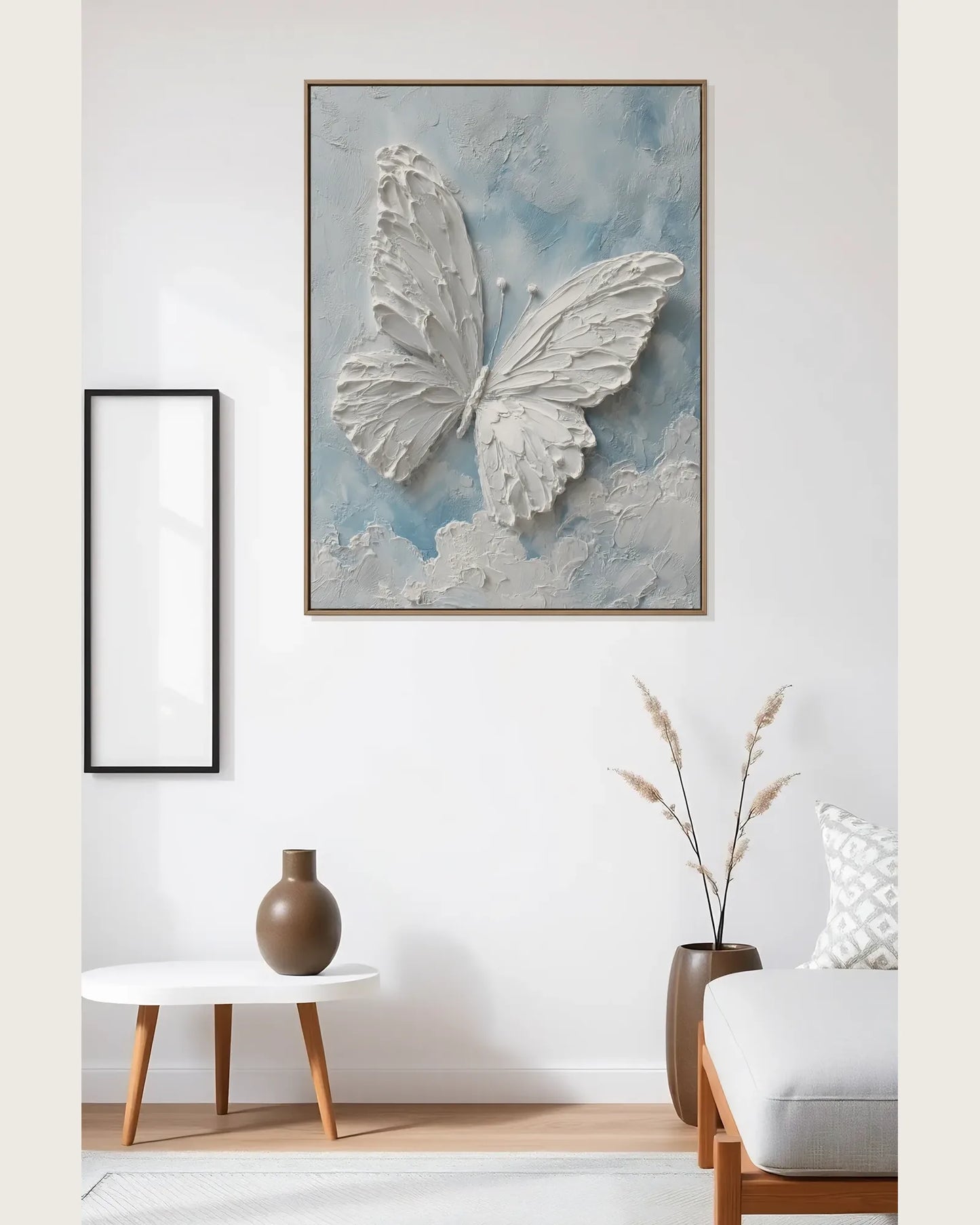 White Butterfly Canvas Painting No.074