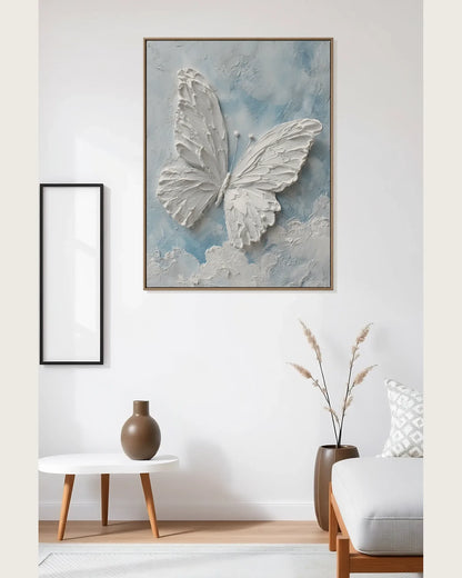 White Butterfly Canvas Painting No.074