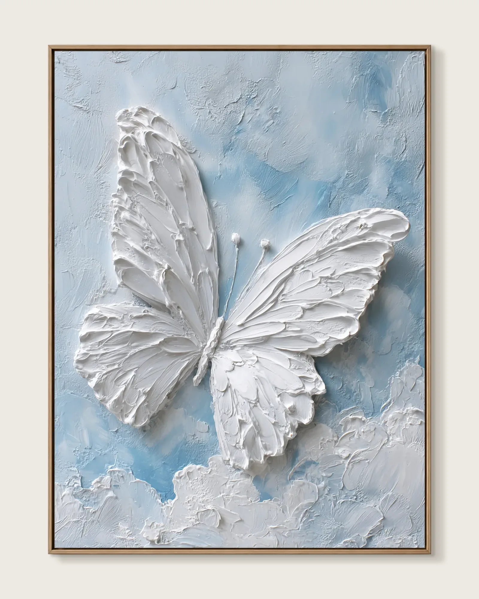 White Butterfly Canvas Painting No.074