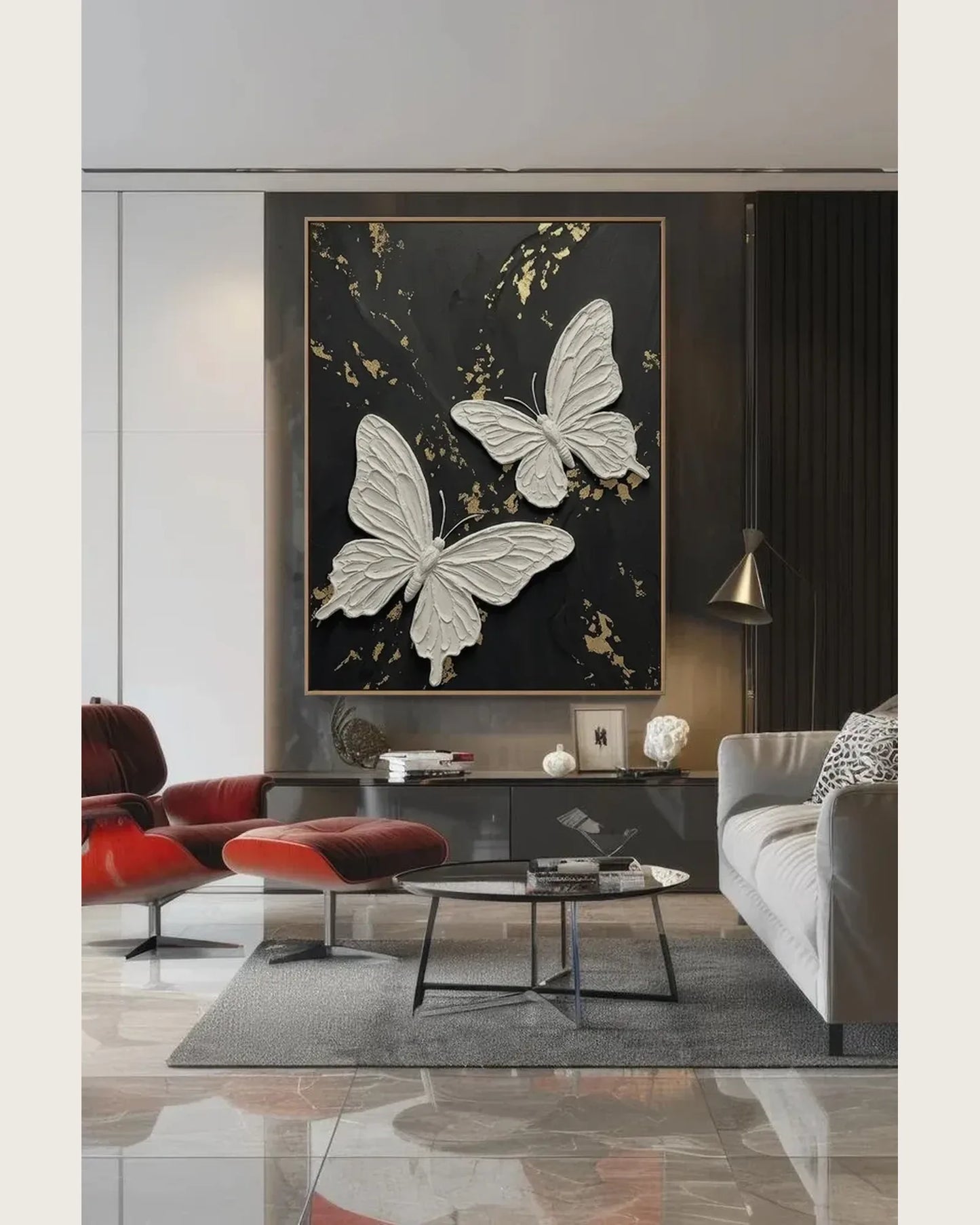 White Butterfly Painting No.075