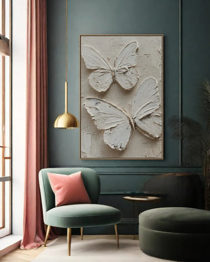 White Butterfly Texture Artwork No.078