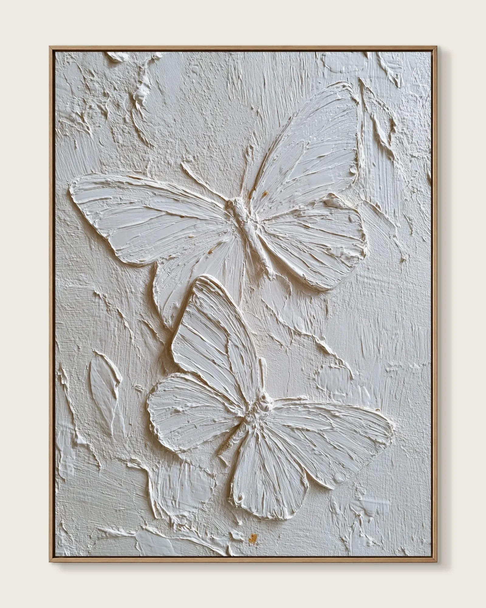 White Butterfly Texture Wall Decor No.079